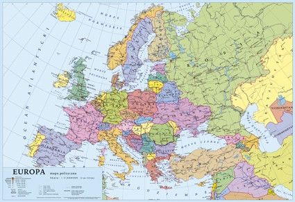 Mapa na biurko Europa Kreska